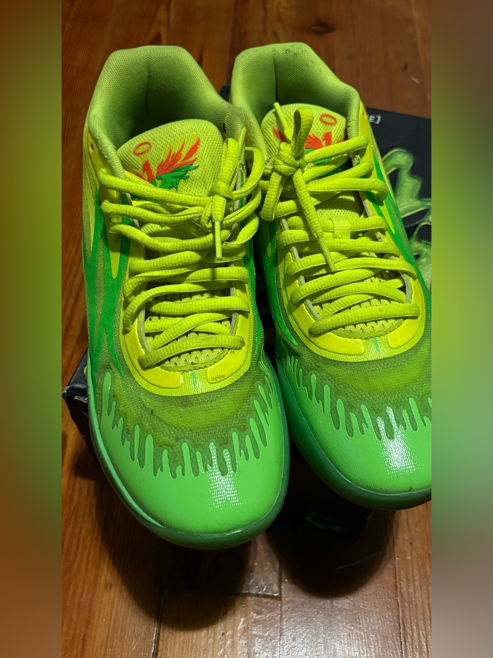 Nike Kids Neon Lime & Green Basketball shoes lamelo ball